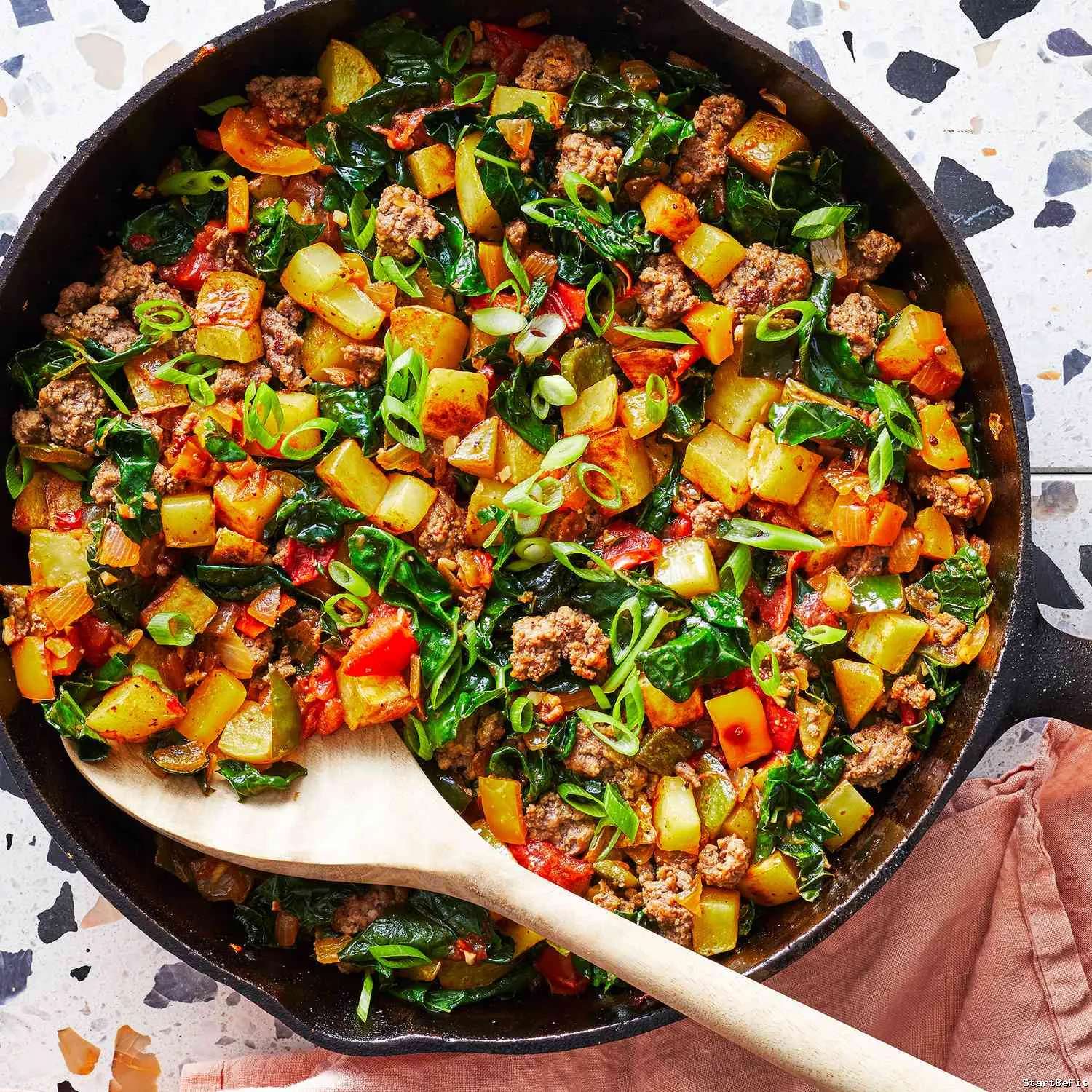 Ground Beef & Potatoes Skillet