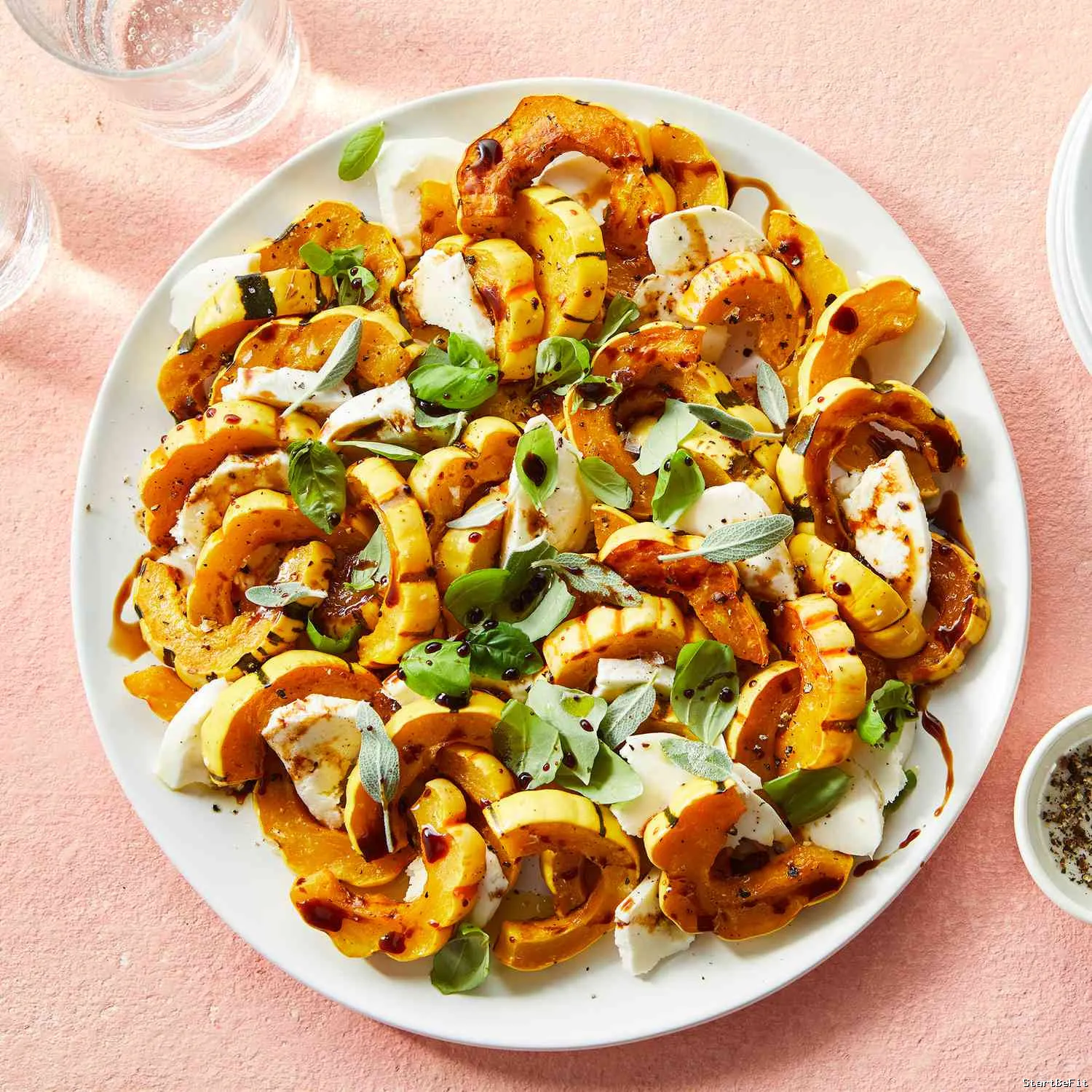 Layered Fall Salad with Squash & Mozzarella